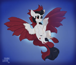 Size: 1630x1400 | Tagged: safe, artist:shinizavr, imported from derpibooru, oc, oc only, pegasus, pony, chest fluff, colored wings, colored wingtips, flying, smiling, solo, spread wings, wings