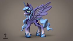 Size: 2560x1440 | Tagged: safe, artist:teonanakatle, imported from derpibooru, princess luna, pony, 3d, solo