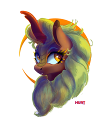 Size: 2281x2796 | Tagged: safe, artist:i love hurt, imported from derpibooru, cinder glow, summer flare, kirin, bust, female, g4, halo, head, high res, portrait, simple background, solo, white background