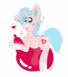 Size: 3100x3500 | Tagged: safe, artist:cuddle_cruise, imported from derpibooru, oc, oc:loona, inflatable pony, pony, pooltoy pony, unicorn, balloon, balloon fetish, balloon riding, commission, fetish, high res, inflatable, inflatable fetish, pool toy, solo, that pony sure does love balloons, ych result