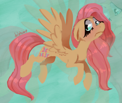 Size: 3000x2536 | Tagged: safe, artist:delphoart, imported from derpibooru, fluttershy, pegasus, pony, aside glance, female, floppy ears, high res, looking at you, mare, nervous, solo, spread wings, three quarter view, wavy mouth, wings, zoom layer