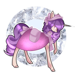 Size: 768x768 | Tagged: safe, artist:enifersuch, imported from derpibooru, oc, oc only, pony, unicorn, bag, clothes, commission, horn, raised hoof, saddle bag, scarf, simple background, solo, transparent background, unicorn oc, ych result