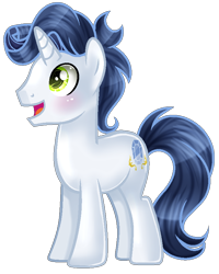 Size: 670x836 | Tagged: safe, artist:gihhbloonde, imported from derpibooru, oc, oc only, crystal pony, pony, unicorn, base used, blushing, horn, male, open mouth, simple background, smiling, solo, stallion, transparent background, unicorn oc