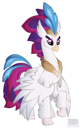 Size: 892x1405 | Tagged: safe, artist:virenth, imported from derpibooru, queen novo, classical hippogriff, hippogriff, my little pony: the movie, female, looking at you, simple background, solo, transparent background