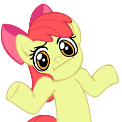 Size: 945x945 | Tagged: safe, artist:moongazeponies, imported from derpibooru, apple bloom, earth pony, pony, female, filly, shrug, shrugpony, solo