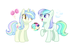 Size: 1972x1224 | Tagged: safe, artist:moonnightshadow-mlp, imported from derpibooru, bon bon, lyra heartstrings, sweetie drops, oc, earth pony, pony, female, hug, magical lesbian spawn, mare, offspring, parent:bon bon, parent:lyra heartstrings, parents:lyrabon, simple background, transparent background