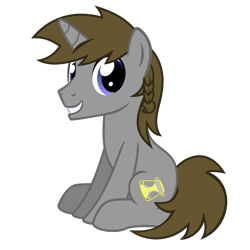 Size: 1406x1406 | Tagged: safe, artist:the smiling pony, imported from derpibooru, oc, oc only, oc:disty dusk, pony, unicorn, .svg available, brown mane, brown tail, full body, horn, looking at you, male, show accurate, simple background, sitting, smiling, smiling at you, solo, stallion, svg, tail, transparent background, unicorn oc, vector