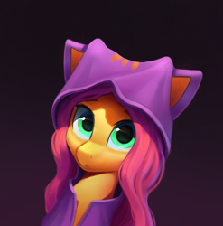 Size: 1342x1358 | Tagged: safe, artist:foxpit, imported from derpibooru, oc, earth pony, pony, clothes, cute, female, gift art, hoodie, looking at you, mare, not fluttershy, solo