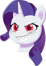 Size: 6000x8629 | Tagged: safe, artist:twilirity, imported from derpibooru, rarity, pony, unicorn, spoiler:my little pony: a new generation, .svg available, absurd resolution, evil rarity, face, g5, my little pony: a new generation, possessed, simple background, solo, sproutity, transparent background, vector