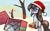 Size: 4000x2454 | Tagged: safe, artist:ahobobo, imported from derpibooru, oc, oc only, oc:frosty flakes, earth pony, pony, blue eyes, christmas, earth pony oc, eyebrows, eyebrows visible through hair, female, fluffy, gift giving, hat, high res, holiday, magic, open mouth, open smile, present, santa hat, smiling, snow, snowpony (species), solo, taiga pony, yakutian horse