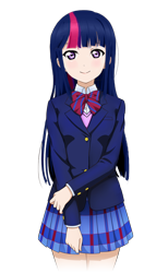 Size: 738x1200 | Tagged: safe, artist:cre58a, imported from derpibooru, twilight sparkle, human, anime, humanized, love live!, love live! school idol project, photoshop, simple background, solo, transparent background