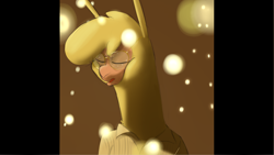 Size: 2564x1442 | Tagged: safe, artist:hitsuji, imported from derpibooru, alpaca, them's fightin' herds, bo burnham, community related, eyes closed, glasses, paprika (tfh), screenshot redraw, solo