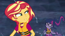 Size: 1920x1071 | Tagged: safe, imported from derpibooru, screencap, sci-twi, sunset shimmer, twilight sparkle, equestria girls, equestria girls series, spring breakdown, spoiler:eqg series (season 2), cruise outfit