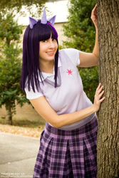 Size: 533x800 | Tagged: safe, artist:twinklebatcosplay, imported from derpibooru, twilight sparkle, human, clothes, cosplay, costume, cutie mark on clothes, irl, irl human, photo