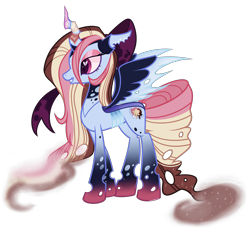 Size: 2479x2319 | Tagged: safe, artist:khimi-chan, imported from derpibooru, oc, oc only, oc:neigh-apolitan, changeling, changeling queen, pony, changeling queen oc, changelingified, female, high res, simple background, solo, species swap, transparent background