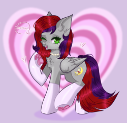 Size: 1814x1760 | Tagged: safe, artist:freyamilk, imported from derpibooru, oc, oc only, oc:evening prose, pegasus, pony, cat paws, chest fluff, clothes, female, freckles, jewelry, mare, necklace, one eye closed, pearl necklace, socks, wink