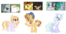 Size: 1429x745 | Tagged: safe, artist:tragedy-kaz, imported from derpibooru, braeburn, bulk biceps, marble pie, mistmane, star swirl the bearded, oc, earth pony, pony, unicorn, base used, eyelashes, female, glowing, glowing horn, hat, horn, magical gay spawn, male, mare, offspring, parent:braeburn, parent:bulk biceps, parent:marble pie, parent:mistmane, parent:star swirl the bearded, raised hoof, screencap reference, simple background, stallion, transparent background, unicorn oc