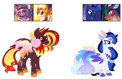 Size: 1318x856 | Tagged: safe, artist:tragedy-kaz, imported from derpibooru, daybreaker, princess eris, princess luna, oc, alicorn, draconequus, griffon, pony, base used, cosmos, eyelashes, female, magical lesbian spawn, mare, offspring, parent:cosmos, parent:daybreaker, parent:princess eris, parent:princess luna, parents:erisbreaker, parents:lunacosmos, screencap reference, simple background, transparent background