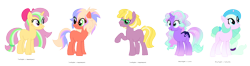 Size: 2000x528 | Tagged: safe, artist:tragedy-kaz, imported from derpibooru, oc, oc only, pony, unicorn, base used, ethereal mane, eyelashes, female, glasses, horn, magical lesbian spawn, male, mare, offspring, parent:applejack, parent:twilight sparkle, parents:starlestia, parents:starluna, parents:twijack, raised hoof, simple background, smiling, stallion, starry mane, transparent background, unicorn oc