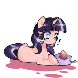 Size: 1403x1403 | Tagged: safe, artist:enifersuch, imported from derpibooru, oc, oc only, pony, unicorn, egg, eyelashes, female, lying down, mare, prone, simple background, solo, starry eyes, transparent background, wide eyes, wingding eyes