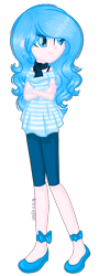 Size: 496x1372 | Tagged: safe, artist:fantarianna, imported from derpibooru, oc, oc only, equestria girls, clothes, crossed arms, equestria girls-ified, eyelashes, female, pants, signature, simple background, smiling, solo, transparent background