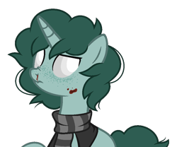 Size: 876x728 | Tagged: safe, artist:necrophilifox, imported from derpibooru, oc, oc only, pony, undead, unicorn, zombie, zombie pony, base used, blood, clothes, frown, horn, male, nosebleed, scarf, simple background, smiling, stallion, transparent background, unicorn oc