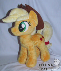 Size: 1024x1202 | Tagged: safe, artist:allunacraft, imported from derpibooru, applejack, pony, irl, photo, plushie, solo