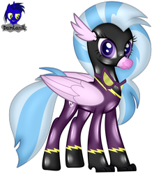 Size: 3840x4154 | Tagged: safe, artist:damlanil, imported from derpibooru, silverstream, classical hippogriff, hippogriff, catsuit, clothes, costume, cute, female, goggles, happy, latex, latex suit, looking at you, mare, rubber, shadowbolts, shadowbolts costume, shine, shiny, show accurate, simple background, solo, suit, transparent background, vector, wings