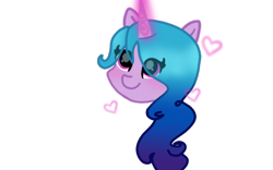 Size: 1920x1200 | Tagged: safe, artist:nitlynjane, imported from derpibooru, izzy moonbow, pony, unicorn, autodesk sketchbook, cute, g5, gradient mane, heart, izzybetes, magic, magic aura, my little pony: a new generation, simple background, solo, transparent background