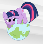 Size: 151x153 | Tagged: safe, artist:dentist73548, edit, imported from derpibooru, twilight sparkle, pony, unicorn, secret of my excess, female, globe, mare, picture for breezies, solo, unicorn twilight