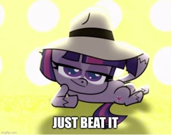 Size: 632x500 | Tagged: safe, edit, edited screencap, imported from derpibooru, screencap, twilight sparkle, alicorn, pony, my little pony: pony life, beat it, caption, cropped, fedora, female, g4.5, hat, image macro, michael jackson, solo, sportacular spectacular musical musak-ular, text, twilight sparkle (alicorn), we shine brighter together