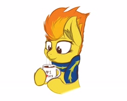 Size: 4096x3254 | Tagged: safe, artist:simplesample, imported from derpibooru, spitfire, pegasus, pony, chocolate, clothes, cute, cutefire, ear fluff, food, freckles, hot chocolate, marshmallow, mug, scarf, simple background, white background