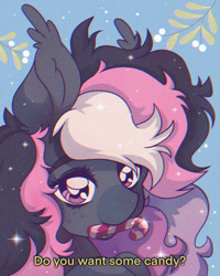 Size: 1280x1600 | Tagged: safe, artist:pierogarts, imported from derpibooru, oc, bat pony, pony, 90s anime, bat pony oc, bust, christmas, holiday, portrait, solo