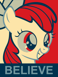 Size: 2400x3200 | Tagged: safe, artist:aethon056, imported from derpibooru, apple bloom, earth pony, pony, female, filly, high res, hope poster, solo