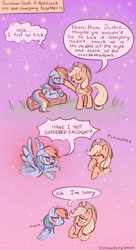 Size: 524x960 | Tagged: safe, artist:strawberrysmurf, imported from derpibooru, applejack, rainbow dash, earth pony, pegasus, pony, appledash, comic, female, lesbian, shipping