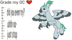 Size: 1299x731 | Tagged: safe, artist:exhumed legume, imported from ponybooru, oc, oc only, unnamed oc, hippogriff, hippogriff oc, male, shitposting, simple background, solo, white background