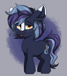 Size: 1274x1432 | Tagged: safe, artist:luxsimx, imported from derpibooru, oc, oc only, oc:witching hour, pony, unicorn, freckles, male, solo, tongue out
