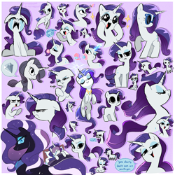 Size: 2500x2500 | Tagged: safe, artist:syrupyyy, imported from derpibooru, nightmare rarity, rarity, tom, butterfly, pony, seapony (g4), unicorn, adorable distress, alternate hairstyle, cheering, clearly you don't own an air fryer, collage, commonity, crying, cute, discorded, discorded rarity, dot eyes, drool, ears back, element of generosity, expressions, eyes closed, eyeshadow, faic, female, filly, filly rarity, high res, makeup, mare, marshmelodrama, meme, multeity, open mouth, rarara, raribetes, rarity being rarity, running makeup, sad, seaponified, seapony rarity, sleep mask, smiling, solo, species swap, starry eyes, sunglasses, wat, wingding eyes, younger