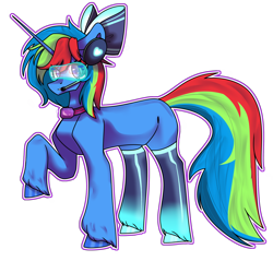 Size: 2480x2480 | Tagged: safe, artist:nirguna st, imported from derpibooru, oc, oc only, oc:shining star, pony, unicorn, derpibooru community collaboration, 2022 community collab, goggles, high res, photo, science fiction, simple background, solo, transparent background