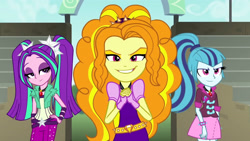 Size: 3410x1920 | Tagged: safe, imported from derpibooru, screencap, adagio dazzle, aria blaze, sonata dusk, equestria girls, rainbow rocks, female, grin, hand on hip, high res, smiling, the dazzlings