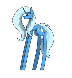 Size: 711x767 | Tagged: safe, artist:justmittens, imported from derpibooru, trixie, pony, unicorn, curved horn, female, horn, impossibly long legs, mare, simple background, transparent background