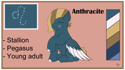 Size: 1192x670 | Tagged: safe, artist:schumette14, imported from derpibooru, oc, oc:anthracite, pegasus, alternate universe, astrology, male, multiverse, next generation, offspring, parent:big macintosh, parent:marble pie, parents:marblemac, stallion