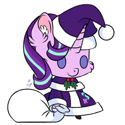 Size: 1804x1804 | Tagged: artist needed, source needed, safe, imported from derpibooru, starlight glimmer, unicorn, christmas, holiday, padoru, simple background, solo, white background