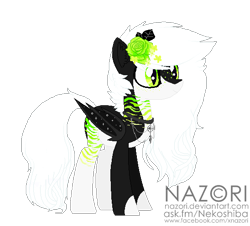 Size: 548x496 | Tagged: safe, artist:nazori, imported from derpibooru, oc, oc only, bat pony, pony, base used, bat pony oc, bat wings, choker, floral head wreath, flower, rose, simple background, solo, transparent background, wings