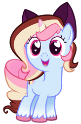 Size: 1984x3024 | Tagged: safe, artist:khimi-chan, imported from derpibooru, oc, oc only, oc:neigh-apolitan, unicorn, base used, bow, female, filly, freckles, hair bow, heart eyes, horn, mare, simple background, smiling, transparent background, unicorn oc, unshorn fetlocks, wingding eyes
