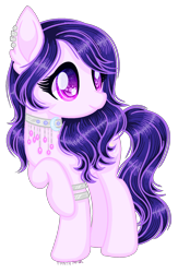 Size: 1024x1568 | Tagged: safe, artist:fantarianna, imported from derpibooru, oc, oc only, earth pony, pony, ear piercing, earring, earth pony oc, eyelashes, female, jewelry, looking at something, mare, piercing, raised hoof, simple background, solo, transparent background