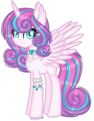 Size: 816x1046 | Tagged: safe, artist:fantarianna, imported from derpibooru, princess flurry heart, alicorn, pony, choker, ear fluff, eyelashes, female, frown, horn, mare, older, older flurry heart, simple background, solo, transparent background, wings