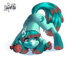 Size: 3507x2780 | Tagged: safe, artist:charlot, imported from derpibooru, oc, oc:seafoam, earth pony, pony, commission, earth pony oc, face down ass up, female, high res, hooves, jack-o challenge, meme, solo, ych result