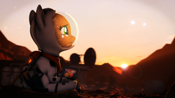 Size: 7680x4320 | Tagged: safe, artist:apexpredator923, artist:lagmanor, imported from derpibooru, apple bloom, applejack, big macintosh, earth pony, pony, 3d, absurd resolution, astronaut, blurry background, clothes, crying, dawn, deimos, equus, eyebrows, family photo, female, freckles, frown, holding, looking at the sky, looking in the distance, looking up, mare, mars, moon, mountain, phobos, picture, picture frame, planet, ponified, radiation sign, researcher, rock, sad, scarf, sitting, skyline, solar system, solo, song reference in the description, source filmmaker, spacesuit, sun, sunlight, survivor, teary eyes, the martian, toolbelt, tools, vignette, wall of tags