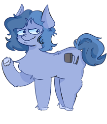 Size: 1300x1500 | Tagged: safe, artist:radically-peachie, imported from derpibooru, oc, oc only, earth pony, pony, derpibooru community collaboration, 2022 community collab, anxious, blue, chubby, cutie mark, hooves, short, short hair, simple background, solo, transparent background, underhoof